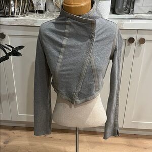 Lululemon Gray Asymmetrical Cropped Jacket